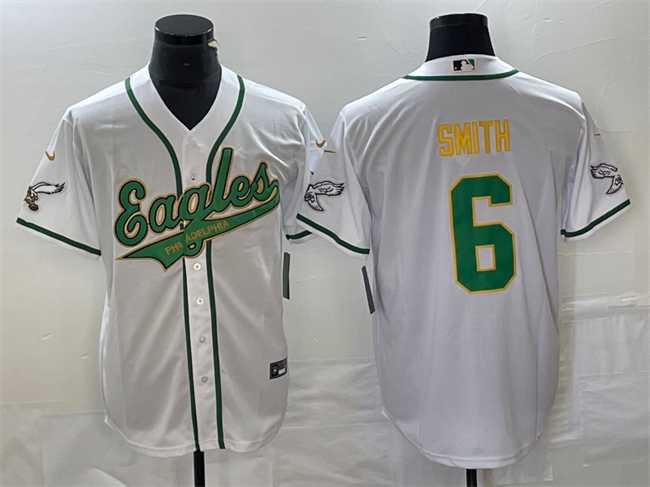 Men's Philadelphia Eagles #6 DeVonta Smith White Gold Cool Base Stitched Baseball Jersey,We sell and wholesale Men's Philadelphia Eagles #6 DeVonta Smith White Gold Cool Base Stitched Baseball Jersey on line form chian!